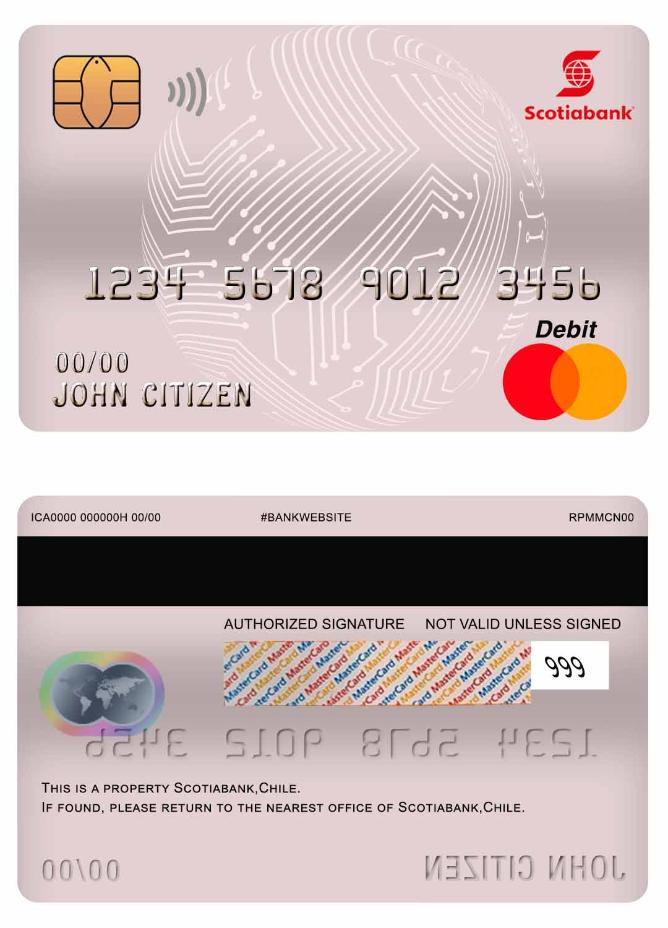 Chile Scotiabank master debit card